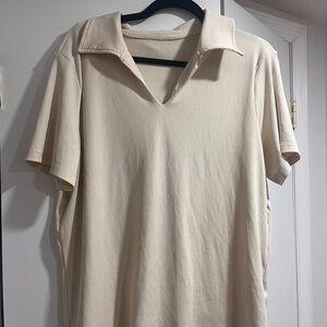 Women’s Cream Polo Shirt